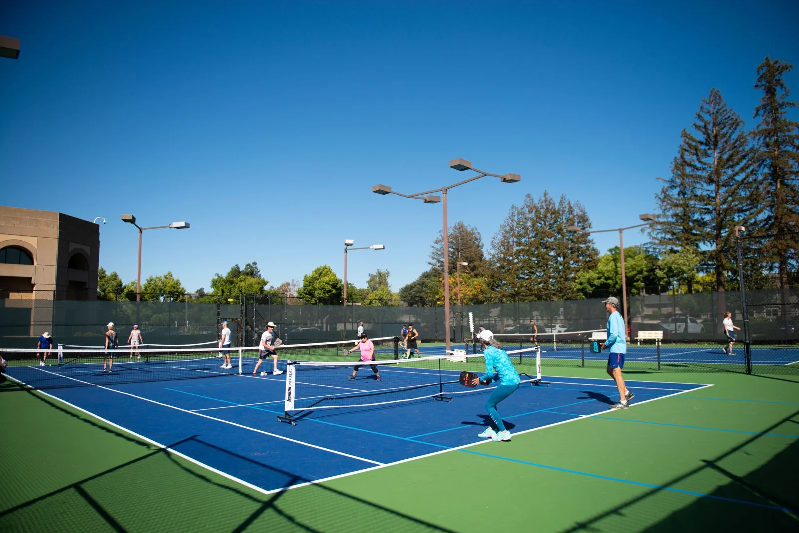 Outdoor pickleball courts at the Addison-Penzak JCC of Silicon Valley in Los Gatos