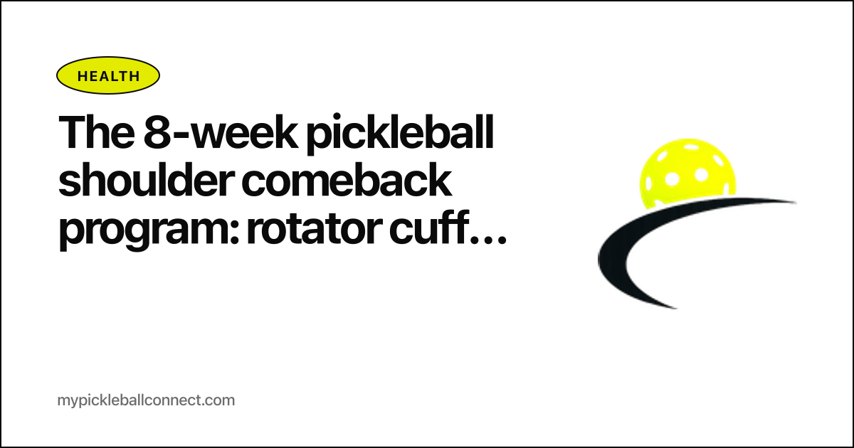 The 8-week pickleball shoulder comeback program