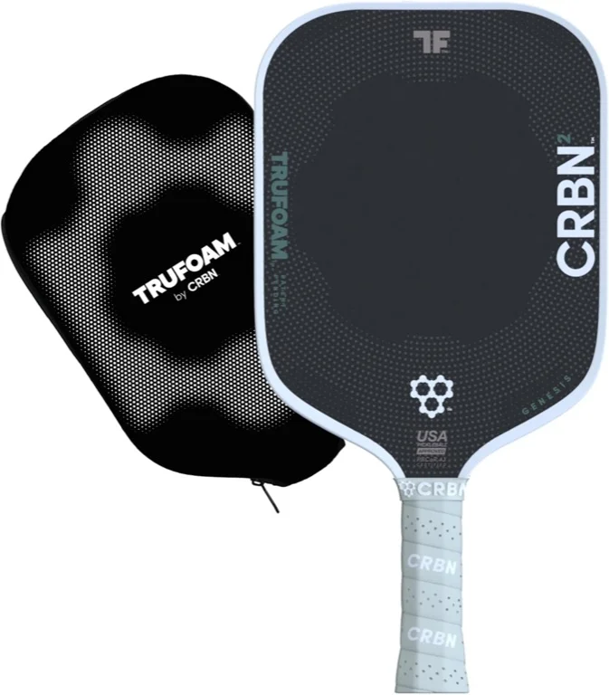 CRBN TruFoam Genesis pickleball paddle, 16mm full foam core, raw T700 carbon face